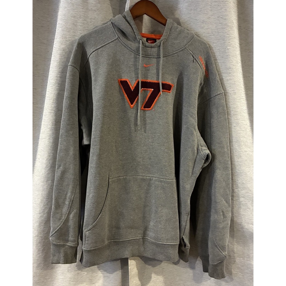 Vintage Virginia Tech Hokies Hoodie Men XL Nike Team Center Swoosh NCAA